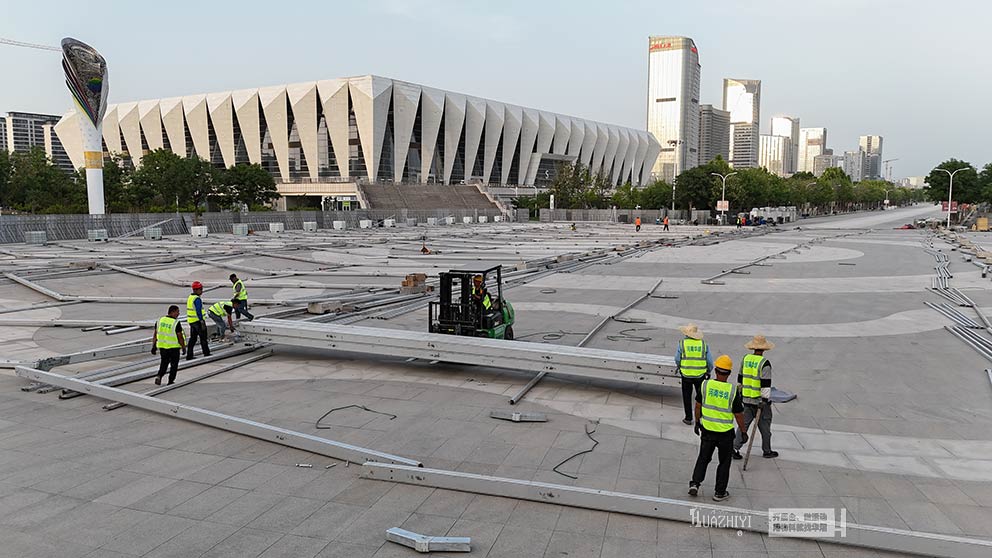 鄭州篷房租賃公司助力西安華夏家博會施工搭建篷房